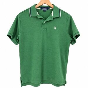 U.S. Polo Assn Shirt Mens M Green Excellent Slim Fit Luxury Feel Tipped Logo